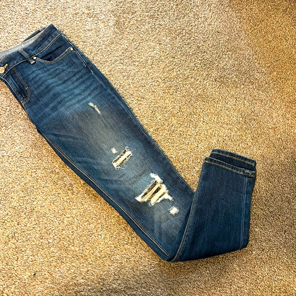 White House Black Market Skinny Jeans - Gold Sequin detail